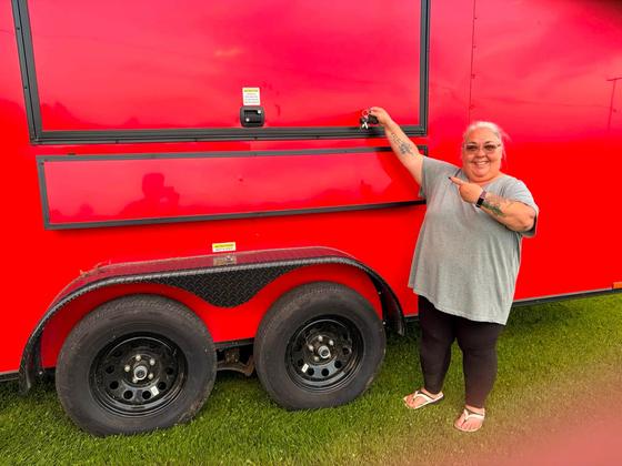 Kimm with the keys to the new food trailer
