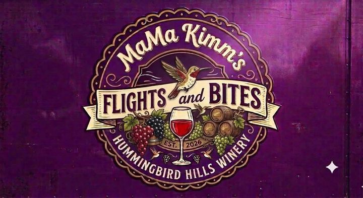 MaMa Kimm&rsquo;s Flights and Bites logo on the side of the food trailer