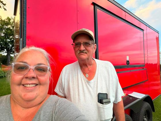 Kimm and Ken beside the new food trailer