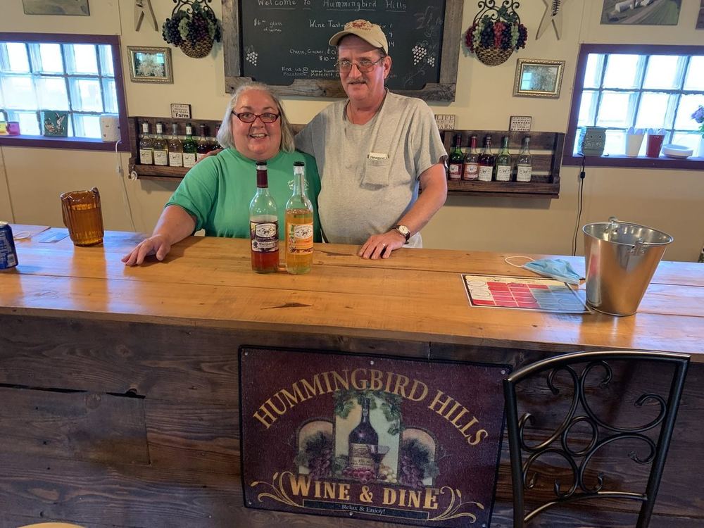 Ken and Kimm Schick behind the tasting bar